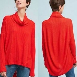 Anthropologie Saturday Sunday Red Cowl Neck Top